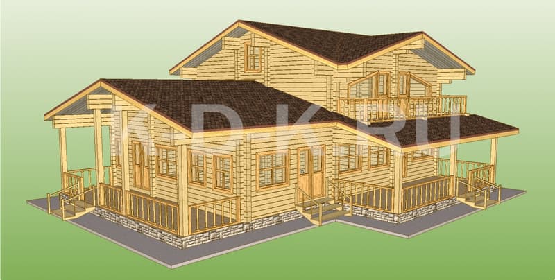 Проект дома «Дом 15x13.6» из клееного бруса