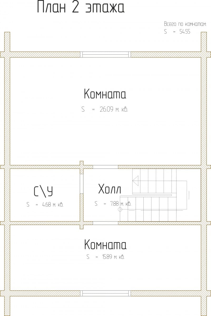 Планировка проекта «Кузнецов» — Второй этаж