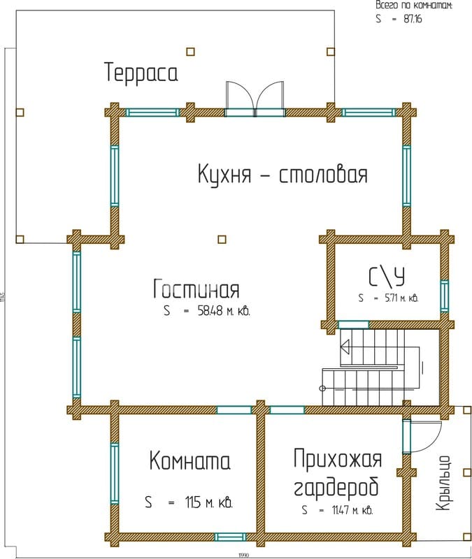 Планировка проекта «Проект Д173» — Первый этаж