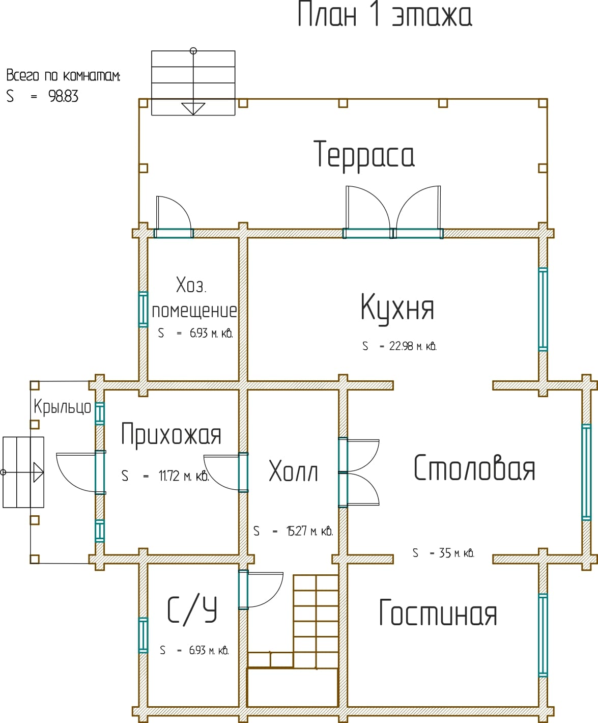 Планировка проекта «Проект Д211» — Первый этаж
