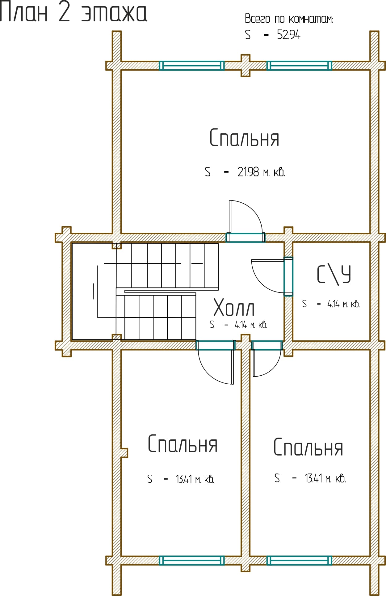 Планировка проекта «Дом Д159» — Второй этаж