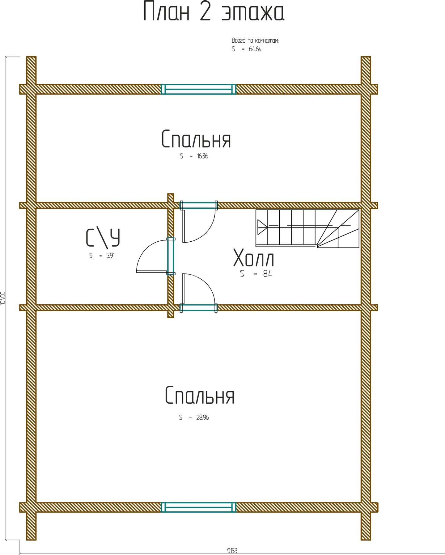 Планировка проекта «Проект Жернов дом 10х9.5» — Второй этаж